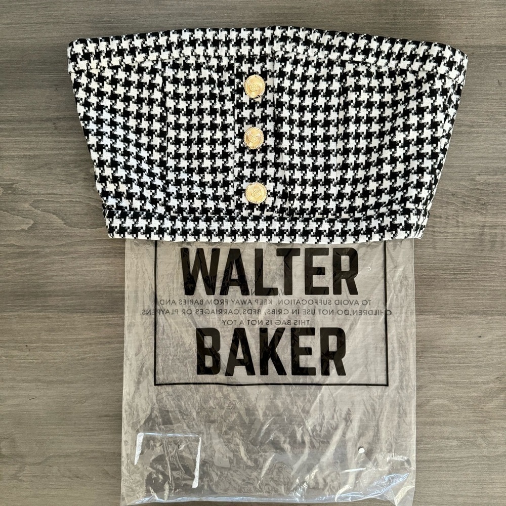 Walter Baker Houndstooth Bandeau Cropped Top black white size S NWT $118 - Picture 8 of 11
